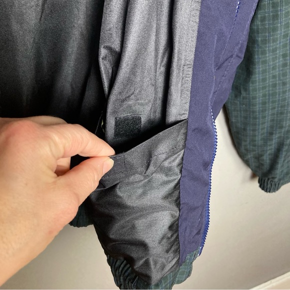 90s Vtg Forrester’s Windbreaker XL Gore-Tex glen plaid made in Oregon blue green - Picture 7 of 16